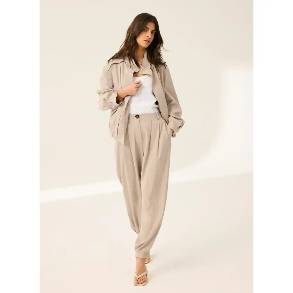 Mint Velvet Neutral Tapered Balloon Trousers